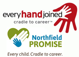 The logos of Northfield Promise and EveryHandJoined.